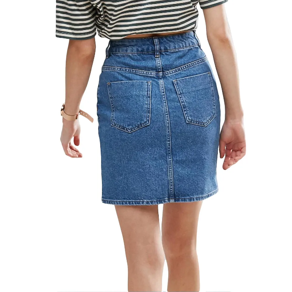 Jupe en Jean pour Femme, Bleue