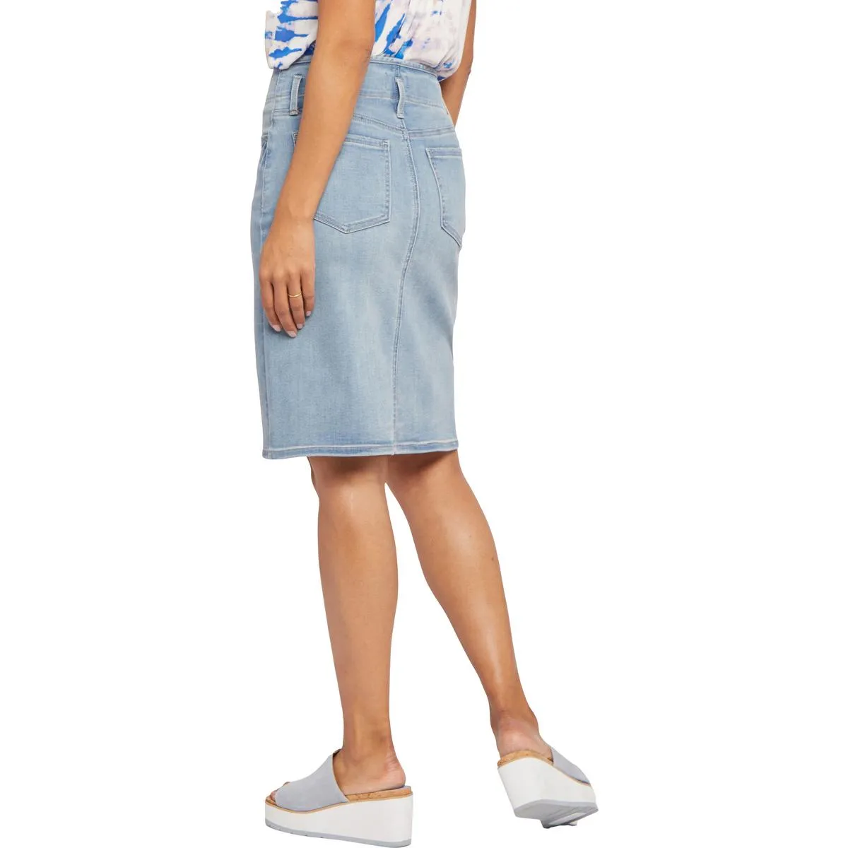 Jupe en denim délavé pour femme
