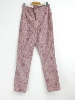 Pantalons en jean imprimé floral pour femmes, rose