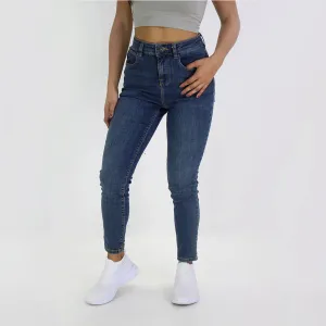 Jeans Femme Slim à Taille Haute, Bleu