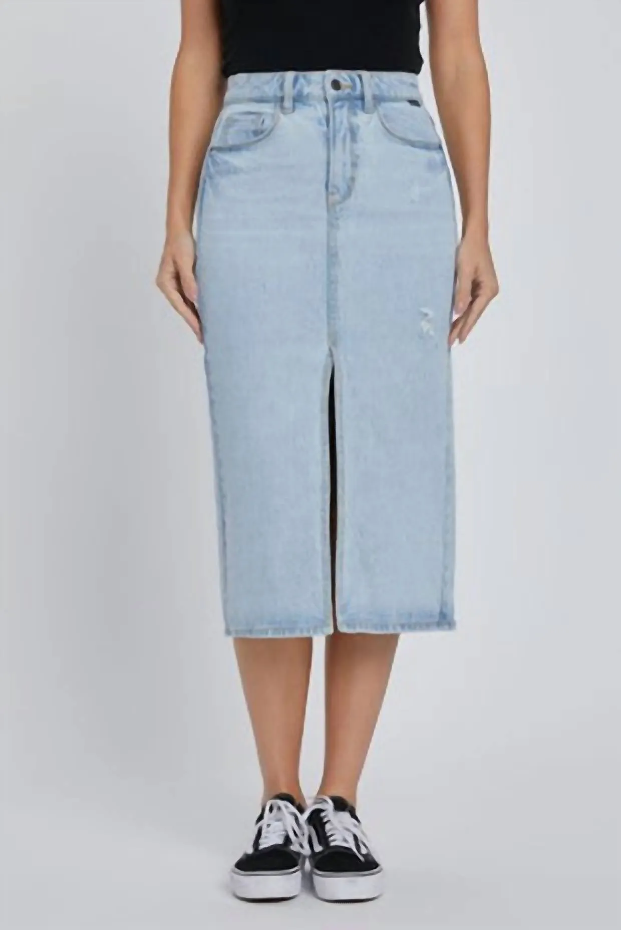 Jupe Longue en Jean Léger pour Filles avec Fente Devant