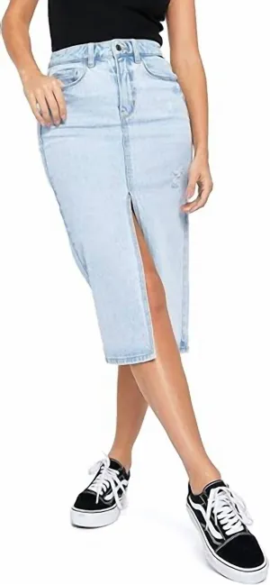 Jupe Longue en Jean Léger pour Filles avec Fente Devant