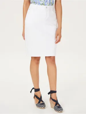 Jupe en denim uni pour femme, Blanc