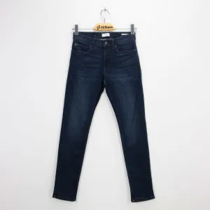 Pantalon en denim uni à mi-hauteur pour femme, Marine