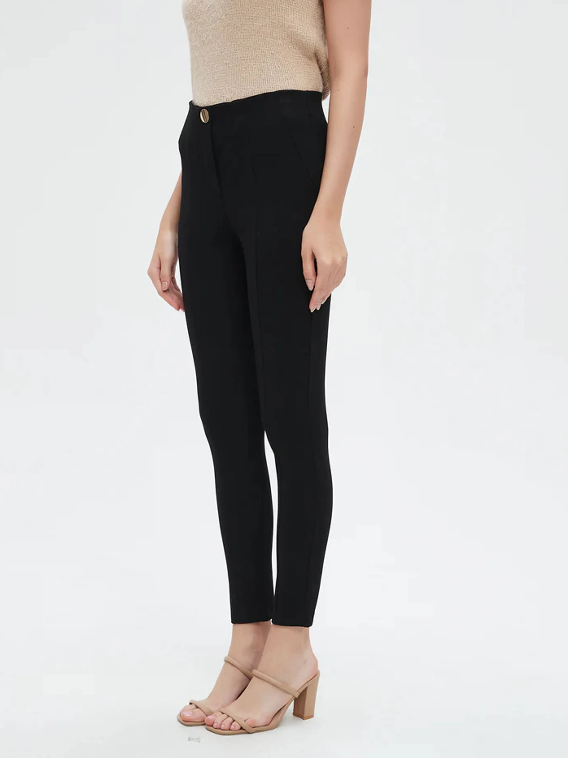 Jeans Skinny Femme Uni, Noir
