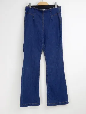 Jeans Femme Uni Solide, Bleu