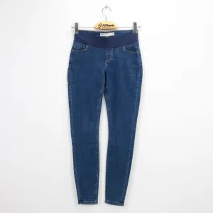 Jeans de grossesse unis pour femmes, Bleu