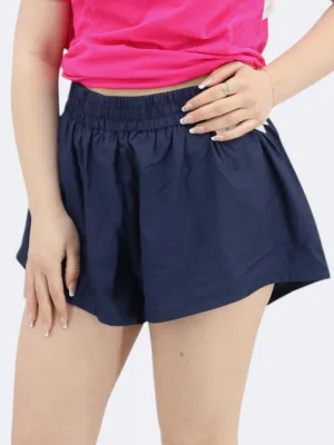 Short de sport uni pour femme, Marine