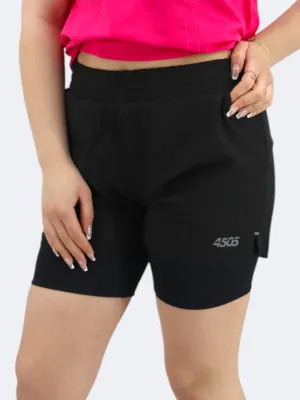 Short de Sport Imprimé pour Femme, Noir