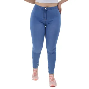 Pantalon en denim extensible pour femme, Bleu clair