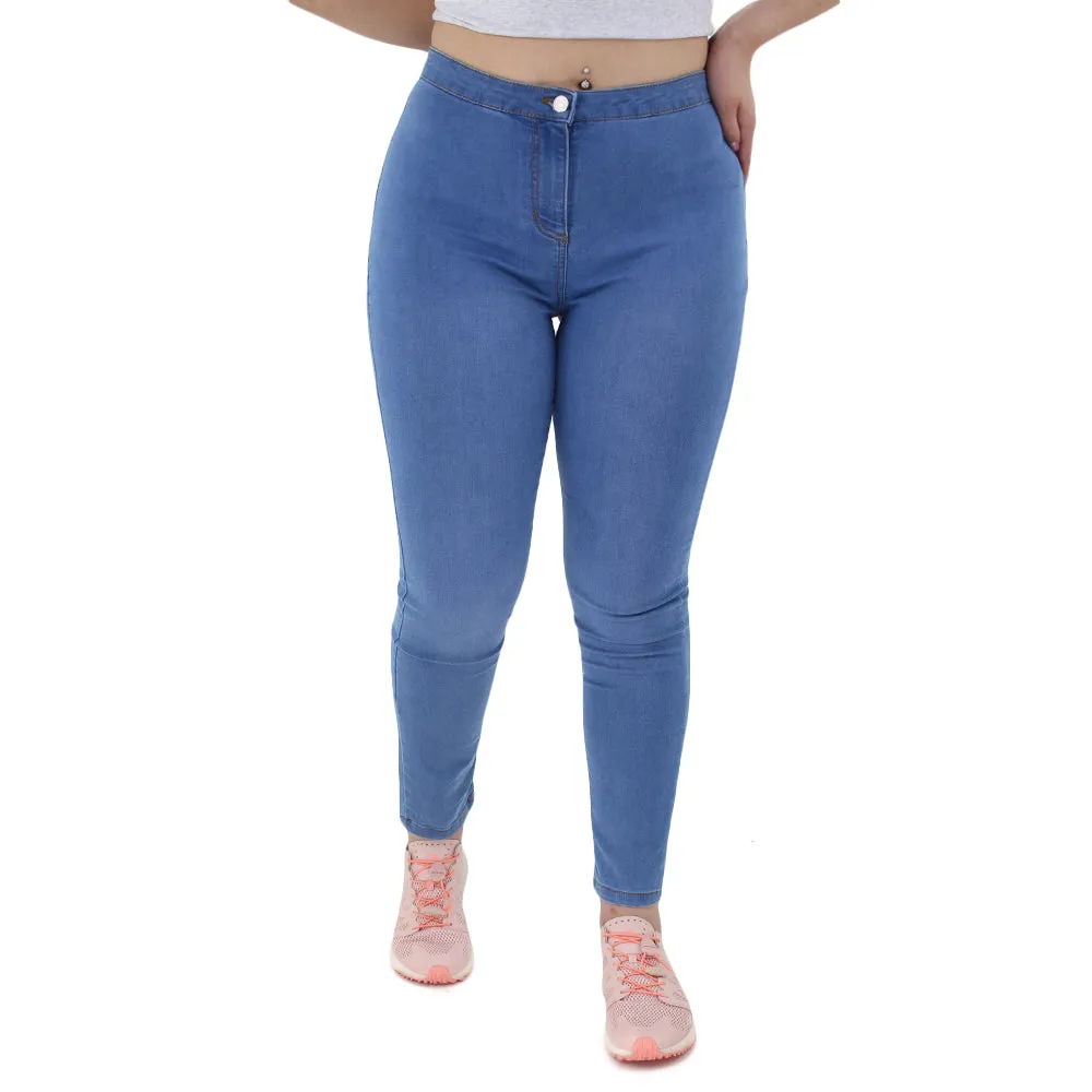 Pantalon en denim extensible pour femme, Bleu clair