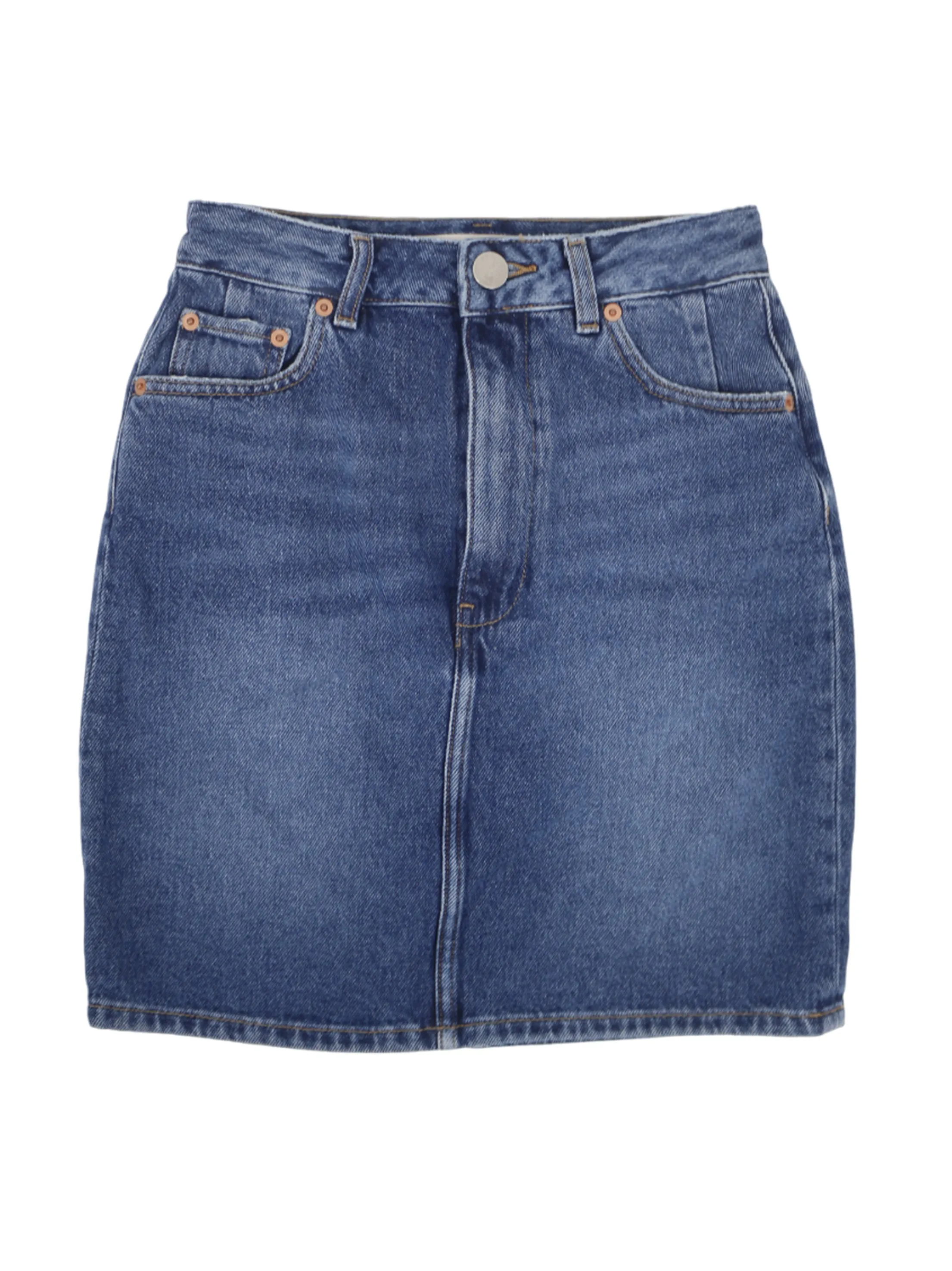 Jupe en denim lavé pour femme, Bleu