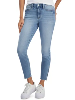 Jeans délavés pour femme, Bleu