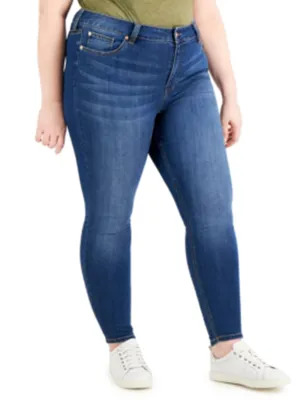 Jeans Skinny Lavés pour Femme, Bleu