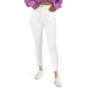 Jean stretch lavé pour femme, Blanc