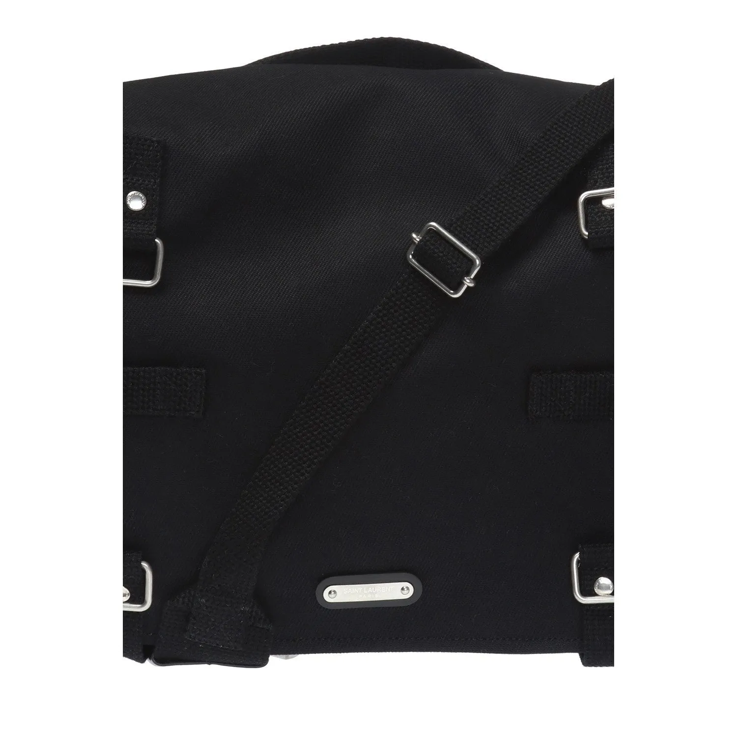 Ysl Sacs Saint Laurent Sac Army Messenger en Toile Noire 553972