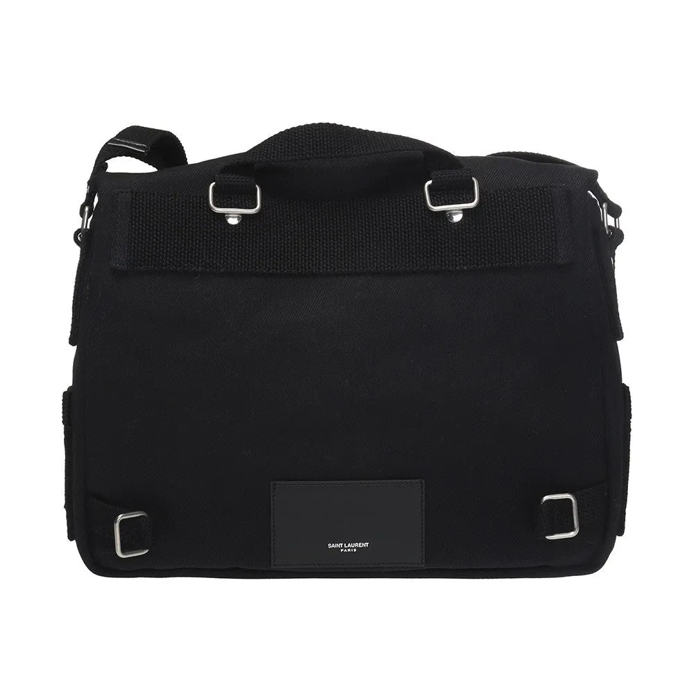 Ysl Sacs Saint Laurent Sac Army Messenger en Toile Noire 553972