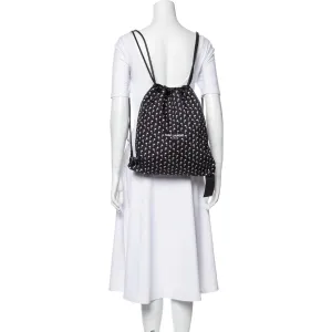 Sac à dos Ysl Saint Laurent Teddy en toile noire avec cordon de serrage 553919