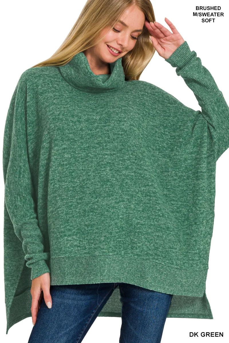 Zenana Pull-Over Oversize à Col Roulé en Mélange Brossé HT-25011C5