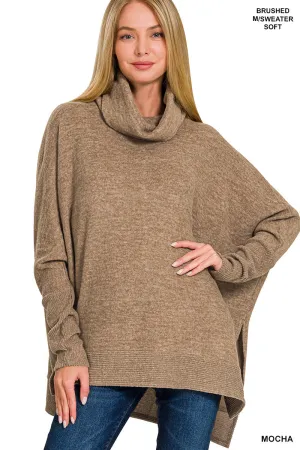 Zenana Pull-Over Oversize à Col Roulé en Mélange Brossé HT-25011C5