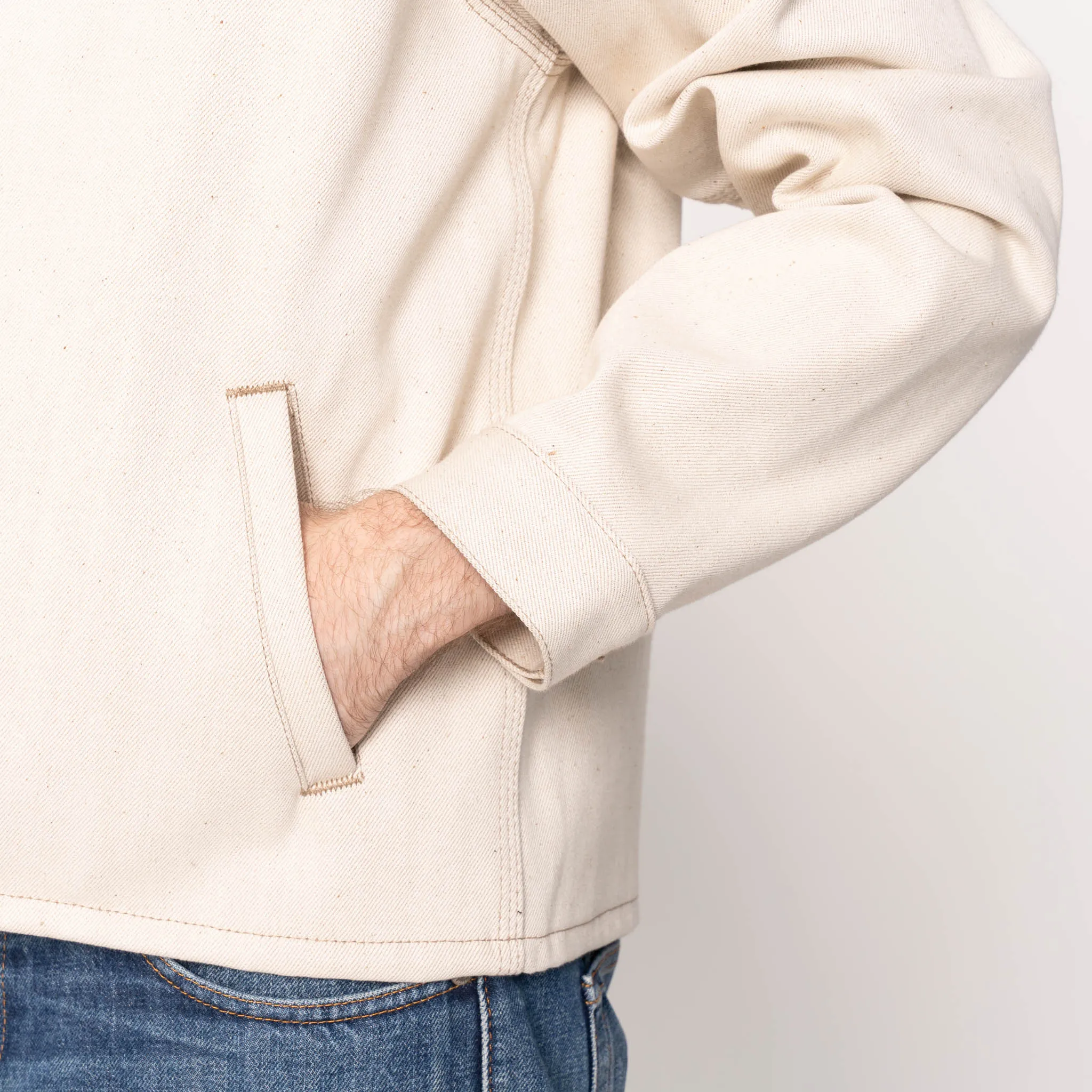 Veste à fermeture éclair - Fibre de renard écru Foxfibre® entièrement naturelle et lisière