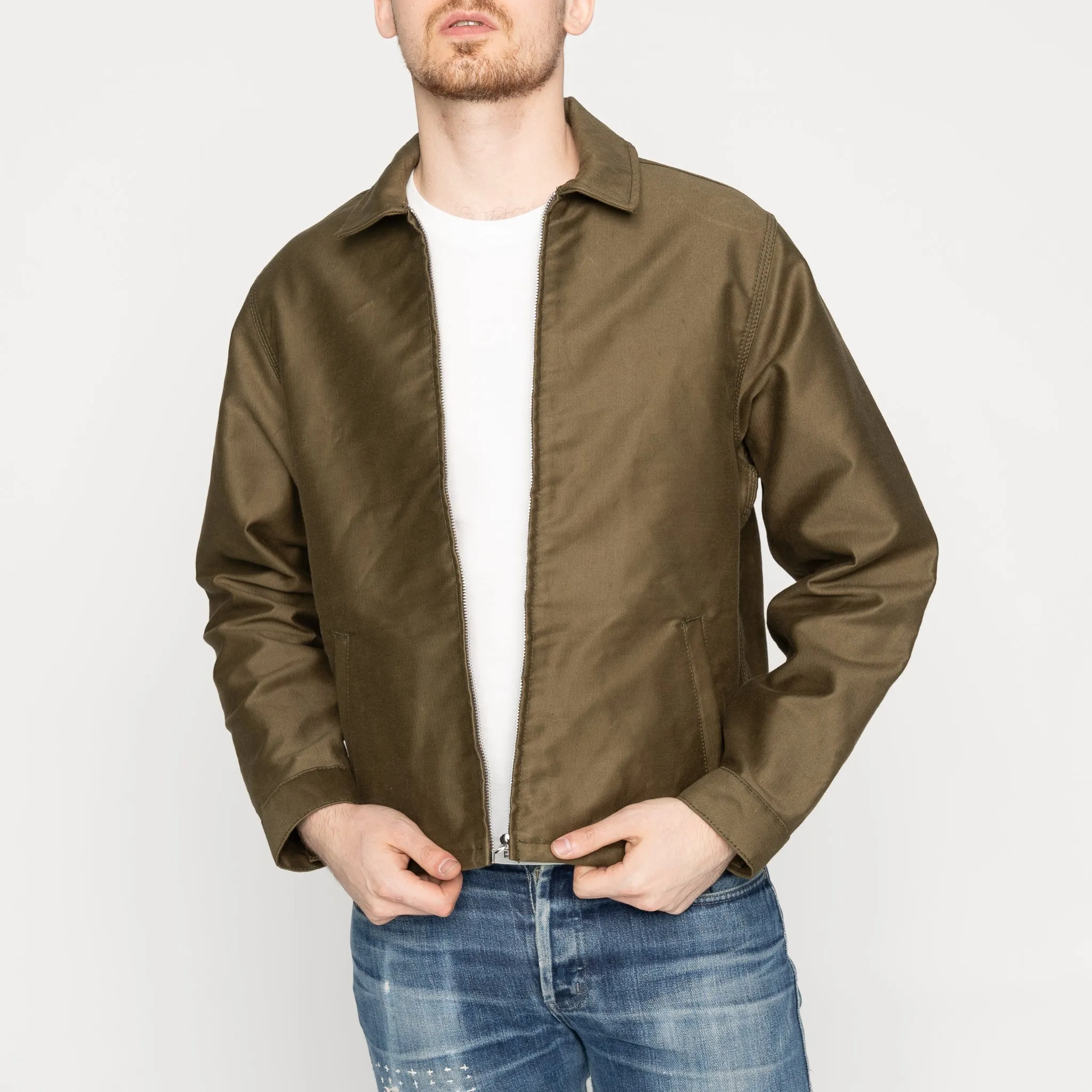 Veste à fermeture éclair - Tissu Jungle brossé - Armée