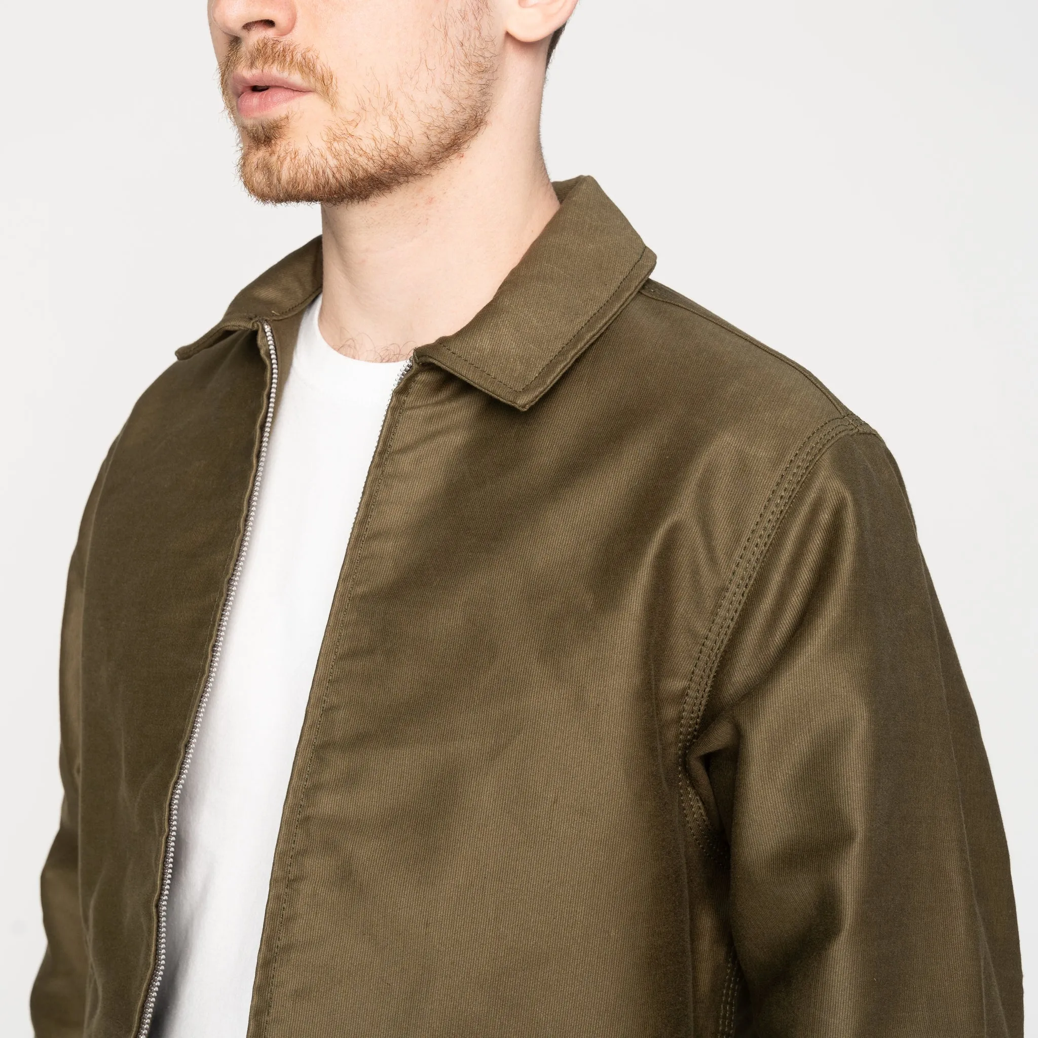 Veste à fermeture éclair - Tissu Jungle brossé - Armée