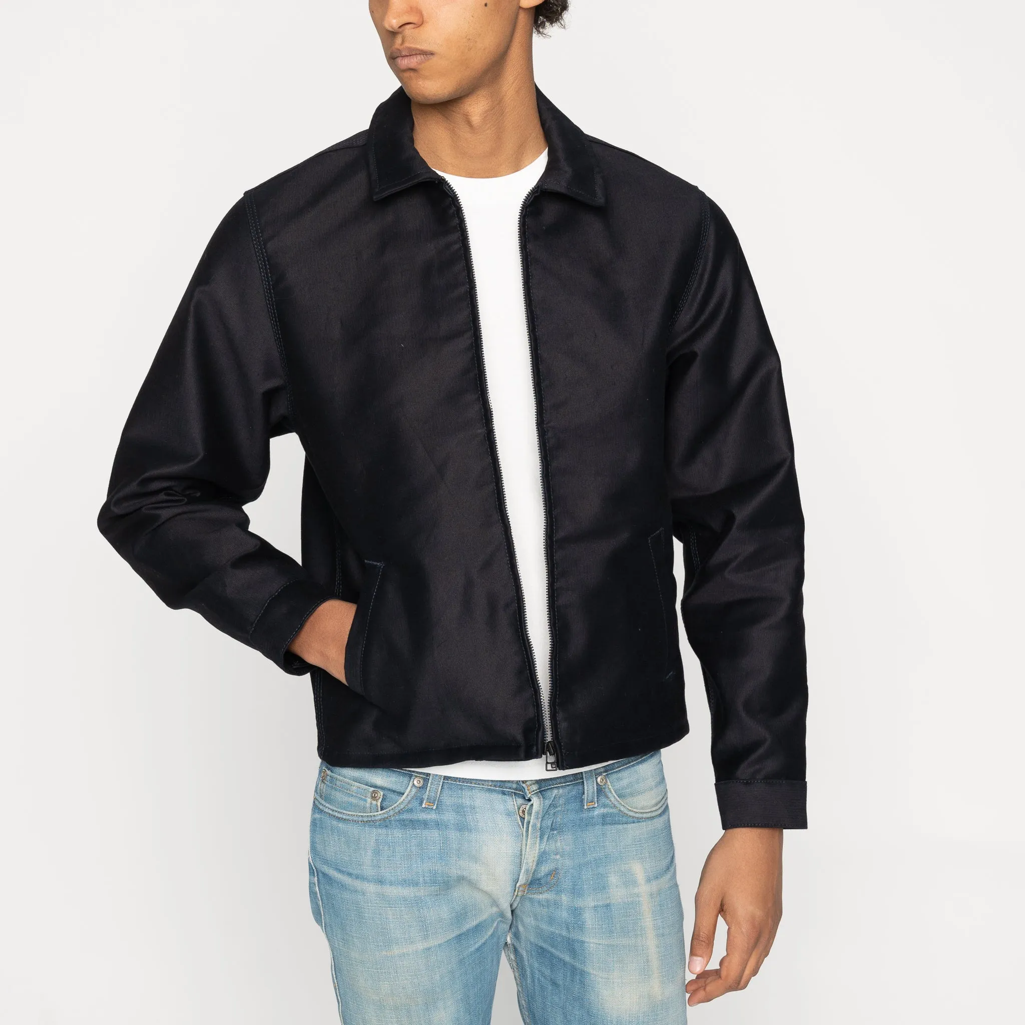Veste à zip - Tissu Jungle brossé - Marine