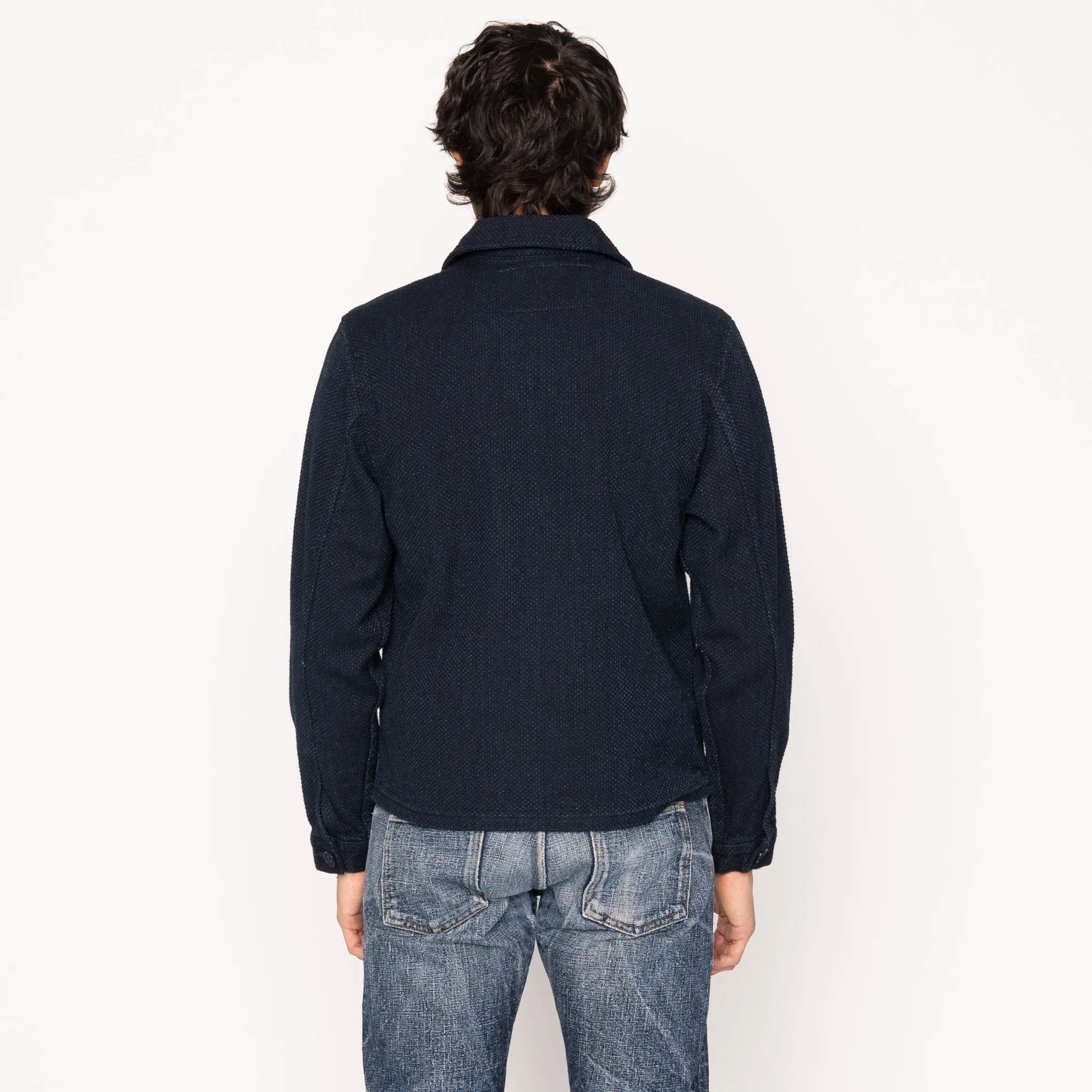 Veste à zip - Sashiko indigo