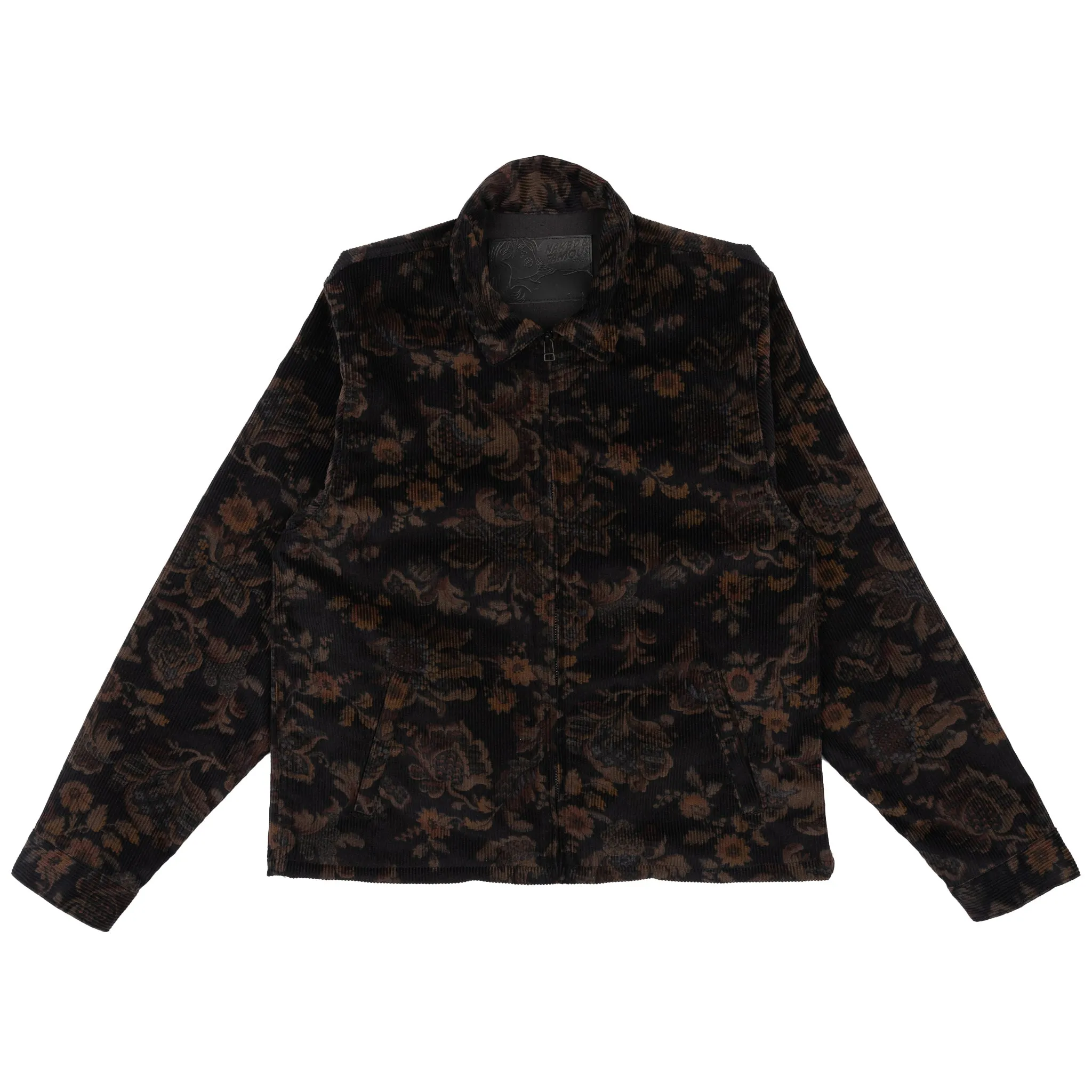 Veste à fermeture éclair - Velours côtelé Paisley - Noir
