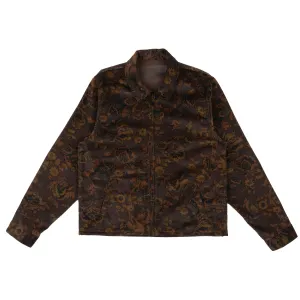 Veste à zip - Paisley en velours côtelé - Marron