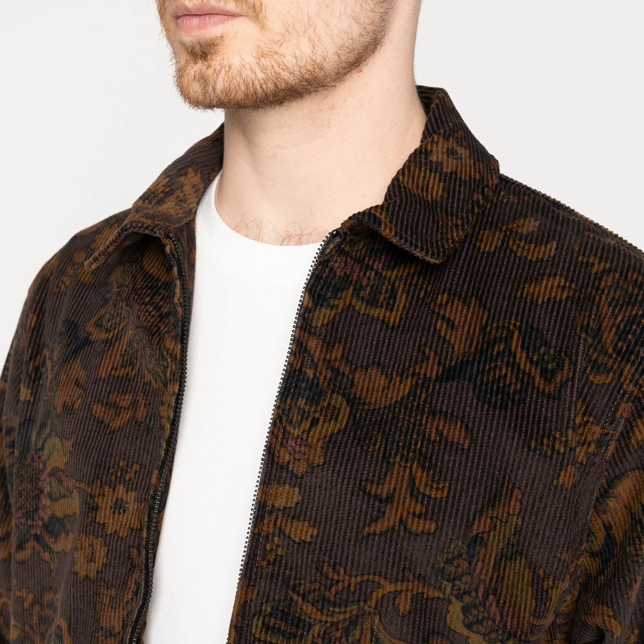 Veste à zip - Paisley en velours côtelé - Marron