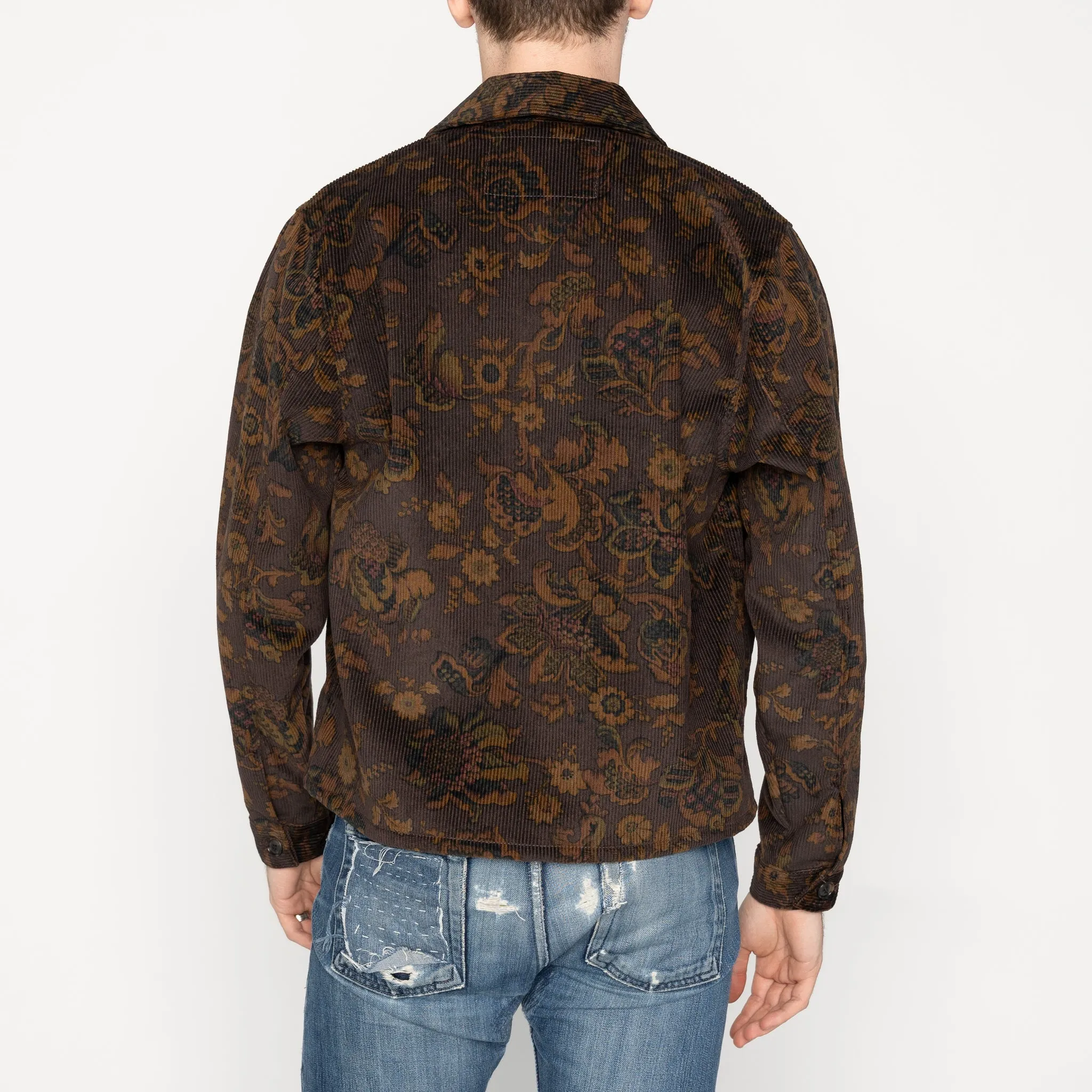 Veste à zip - Paisley en velours côtelé - Marron