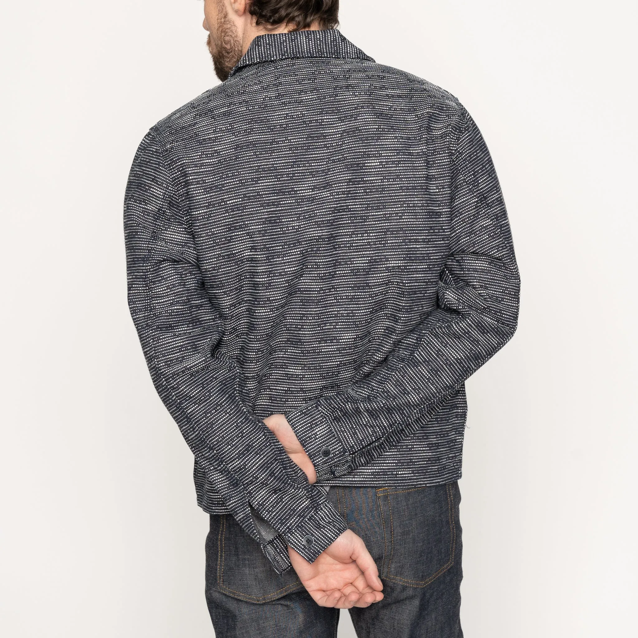 Veste à zip - Denim Sashiko à effet slub
